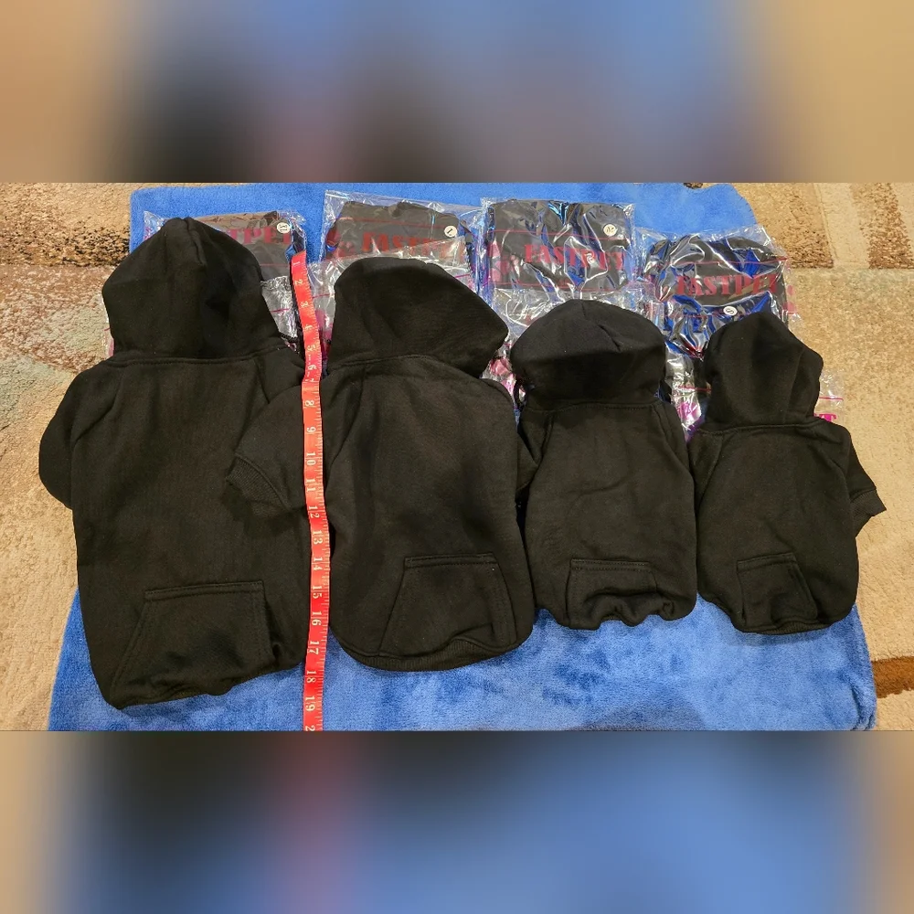 Cozy Black Button Up Dog Hoodie, S, M or L, Price Is For 1